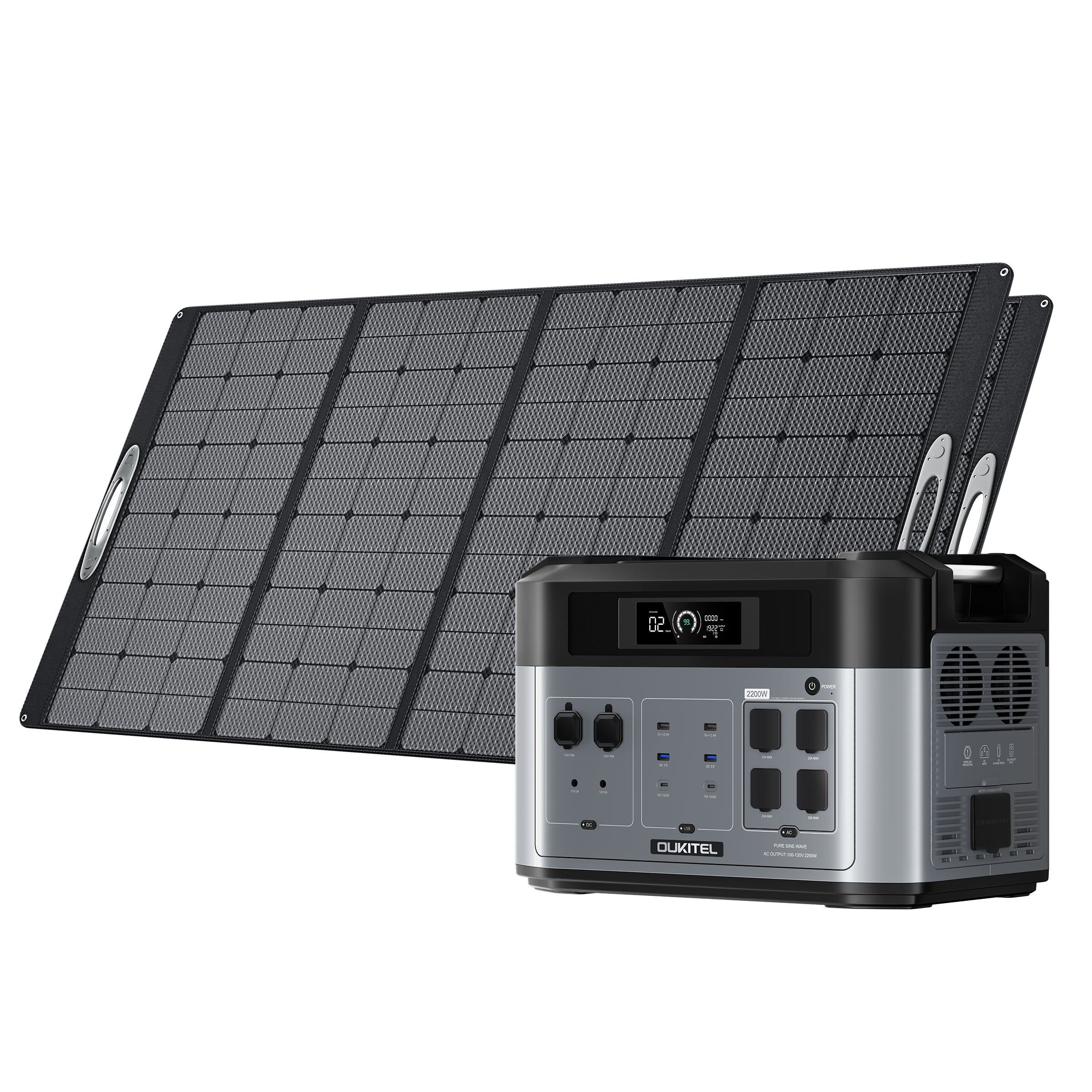 OUKITEL BP2000 Powerstation + 2*400W Solar Panels
