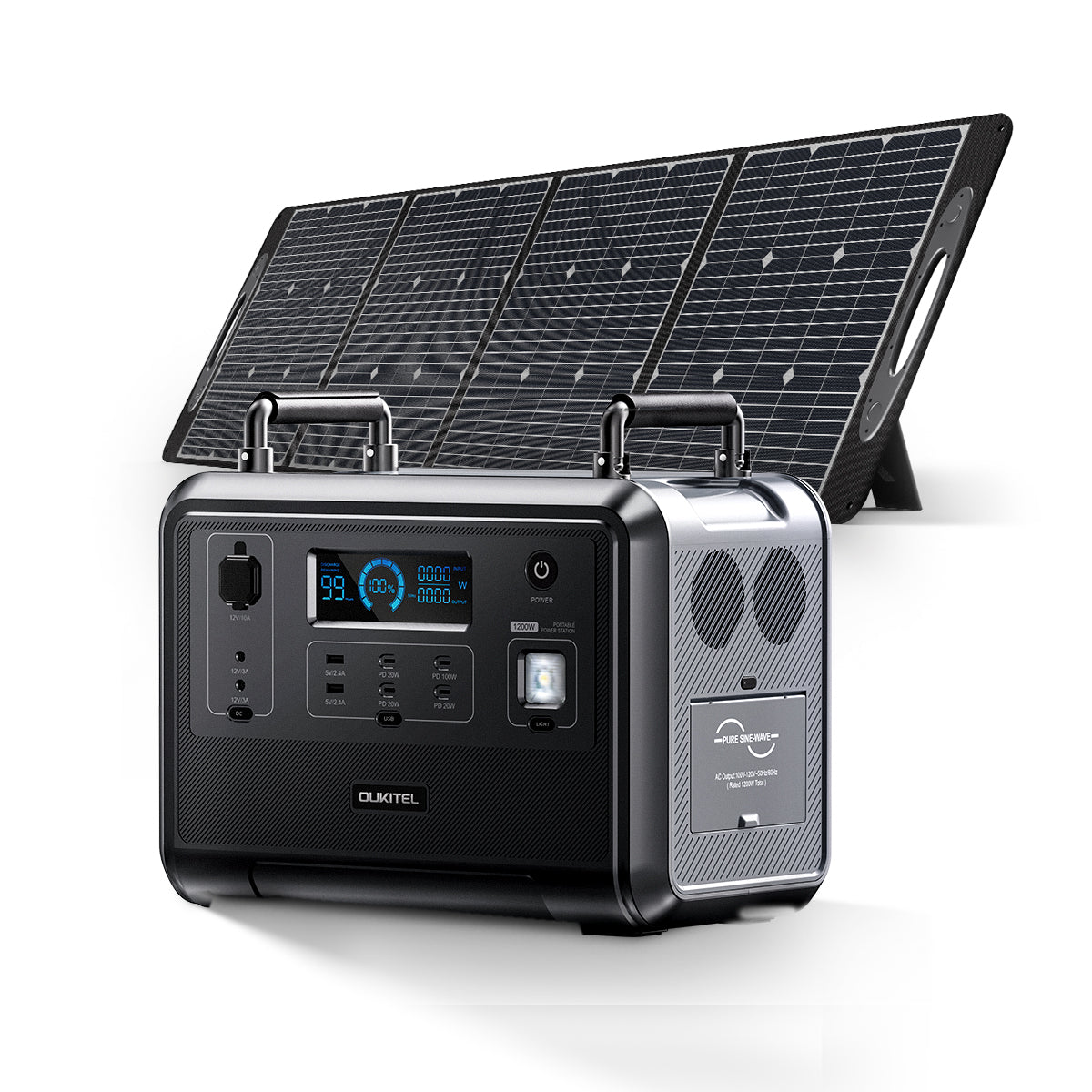 OUKITEL P1201 Portable Power Station + 200W Solar Panel